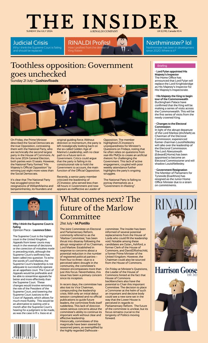 TheInsiderRX's tweet photo. 🦷 Toothless Opposition: Government goes unchecked

🔍 What comes next? The future of the Marlow Committee. Read this week's edition below:

https://t.co/oxeimnJoIq https://t.co/bq1U6J6Nyo