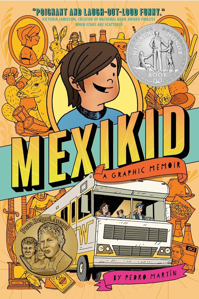 Book #14 of the summer ✅
Mexikid by Pedro Martin
Graphic novel - This memoir was fun to read with all of the throwback references. Good lessons about family. Feel like a lot of my students would relate to the author’s experiences and feelings.