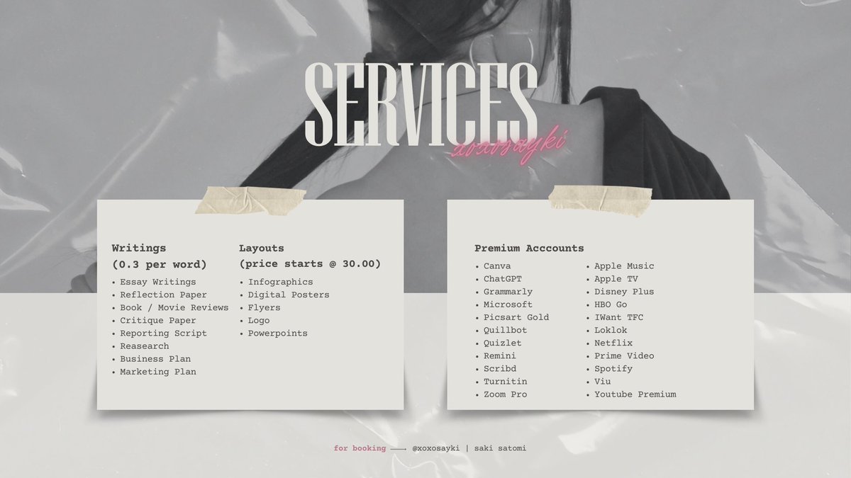 saykisaki's tweet image. 𝐆𝐮𝐞𝐬𝐬 𝐰𝐡𝐨’𝐬 𝐛𝐚𝐜𝐤? 

Saki is back again! 🌷💗 As back to school is now approaching, saki is also back to help you with your academics ✨~ 

🔗 𝐜𝐡𝐞𝐜𝐤 𝐭𝐡𝐢𝐬 𝐥𝐢𝐧𝐤 𝐟𝐨𝐫 𝐬𝐚𝐦𝐩𝐥𝐞𝐬: xoxosayki.my.canva.site

#AcademicHelp #academicserver #acadcommision