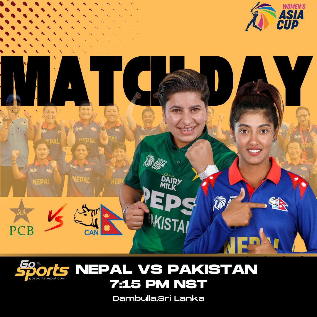 🪙TOSS UPDATE :

🇵🇰 have won the toss and decided to field first 

🇳🇵One change for Nepal; Roma Thapa is in for Shabnam Rai

🏏 Samjhana Khadka and Sita Rana Magar will start the innings shortly 

#AsiaCup2024 #WomensAsiaCup2024