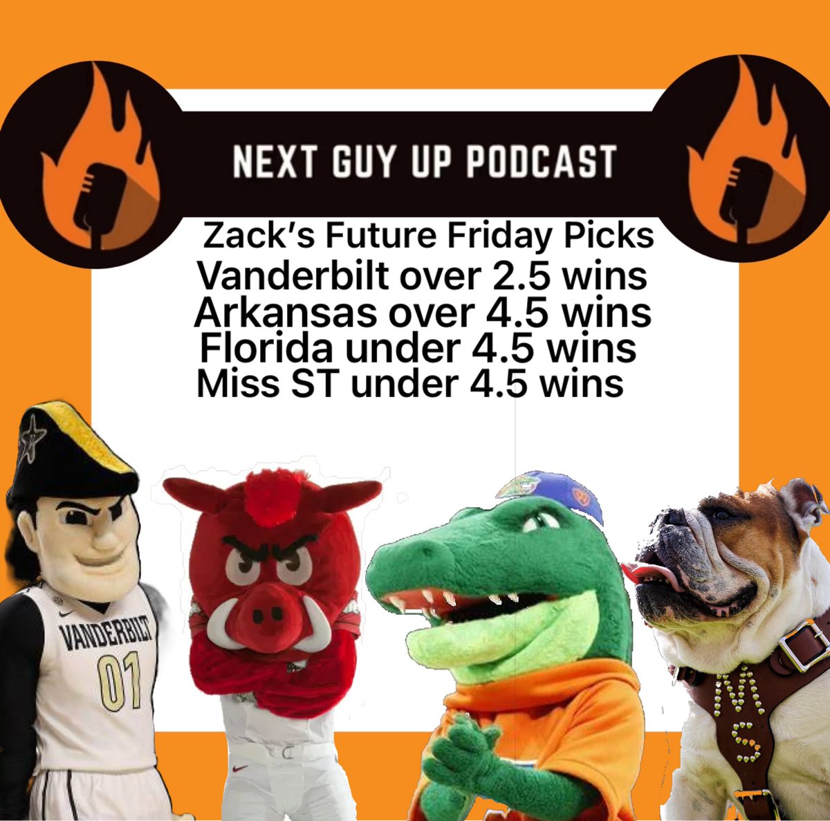 Every Friday episode, Zack will be breaking down 4 SEC teams and their win totals. Here’s the first four. Check out each Friday Episode for more college football stats and bets.