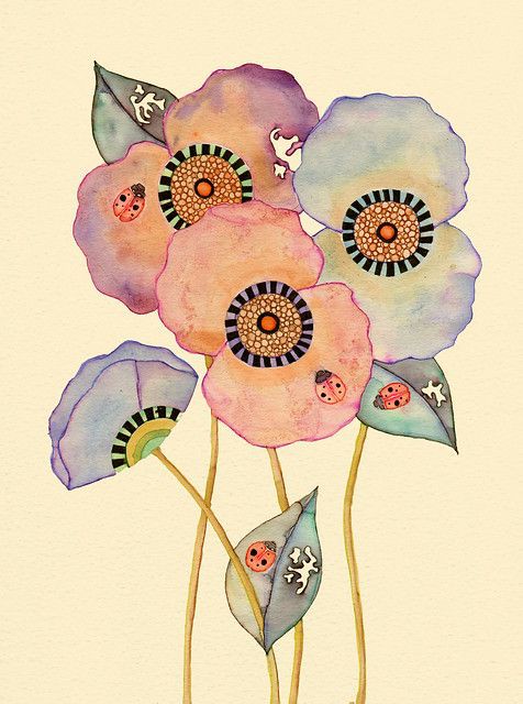 JimBeattie18's tweet photo. Wish you a peaceful afternoon 🙏 
~
Ladybird Poppies 🐞
Colleen Parker.🖌️ https://t.co/QT3p1LI95Z