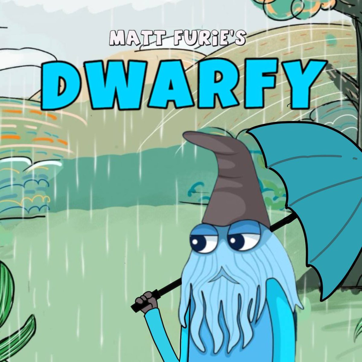 $DWARFY Finding shelter under a colorful umbrella as the rain creates a serene symphony.
