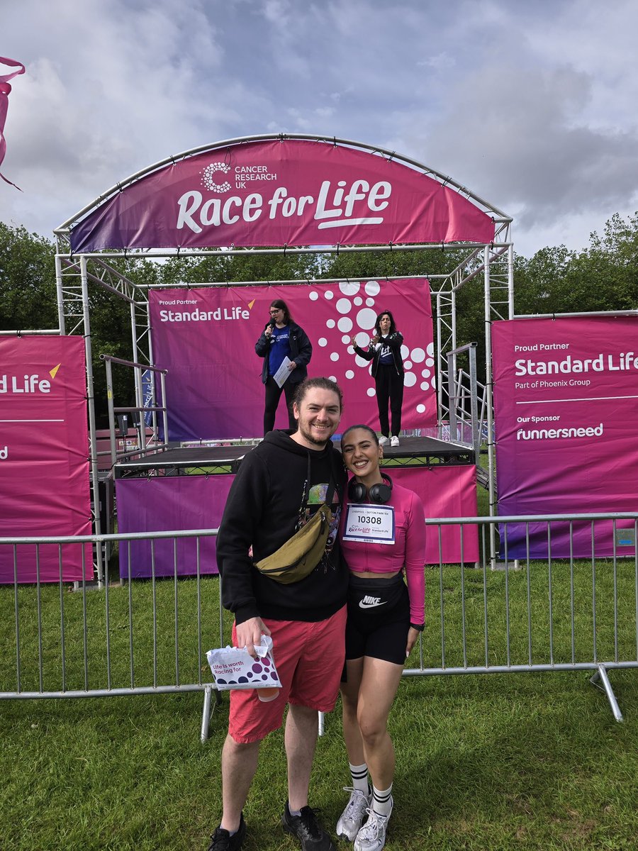 Just completed a #Raceforlife 
10k charity run for #cancerresearch. Starting my running journey this year has been transformative for my #PhD work. Growing up with a heart valve issue, I never imagined I’d do this. Empowered to race for my family and all children🌈❤️