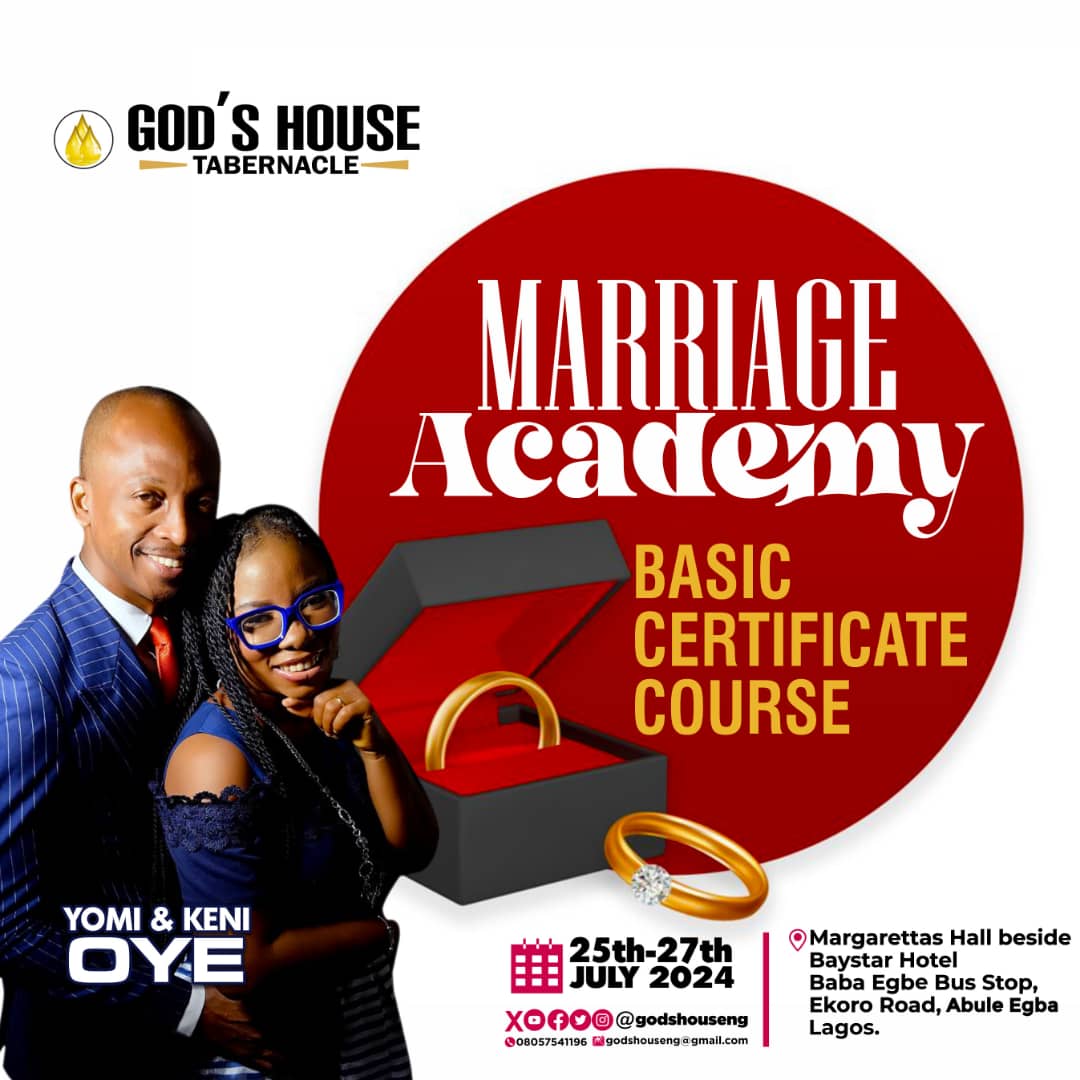 officialyomioye's tweet photo. Are you ready?
Join us from Thursday 25th to Saturday 27th of this month. Thur-Fri 5:30pm daily, while Sat is 9:00am.
Class is Free, but registration is compulsory.
See fliers for more details & enquiry.
#marriageacademy
#makingmarriagework https://t.co/Za8Dngt7ux