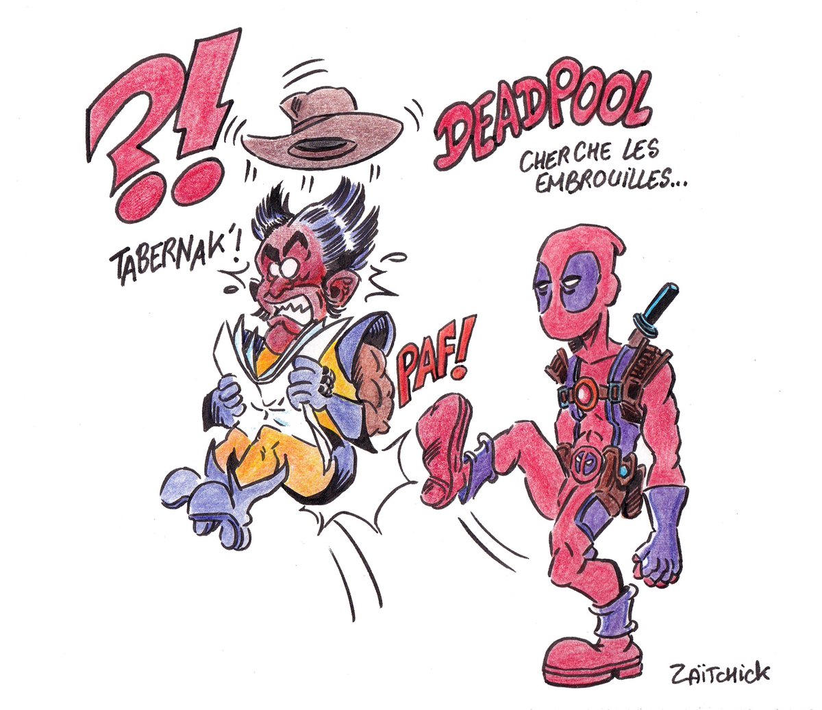 BlaguesDessins's tweet photo. Le #DessinDePresse de Zaïtchick : Deadpool et Wolverine
Retrouvez les dessins de Zaïtchick sur : https://t.co/VQNx0gcWdF
#DessinDeZaitchick #ActuDeZaitchick #Humour #Wolverine #Deadpool #Embrouilles #Logan #SuperHéros #Marvel #MarvelComics https://t.co/oXKjjbIWSB