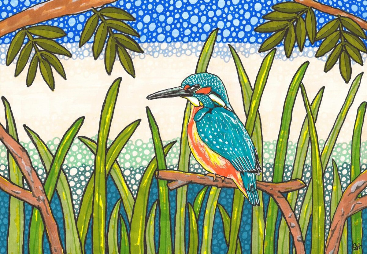 How fabulous is this - love the colours! From one of our newest sellers @GReeceHolloway  buyindie.co.uk/product/kingfi… #buyindie