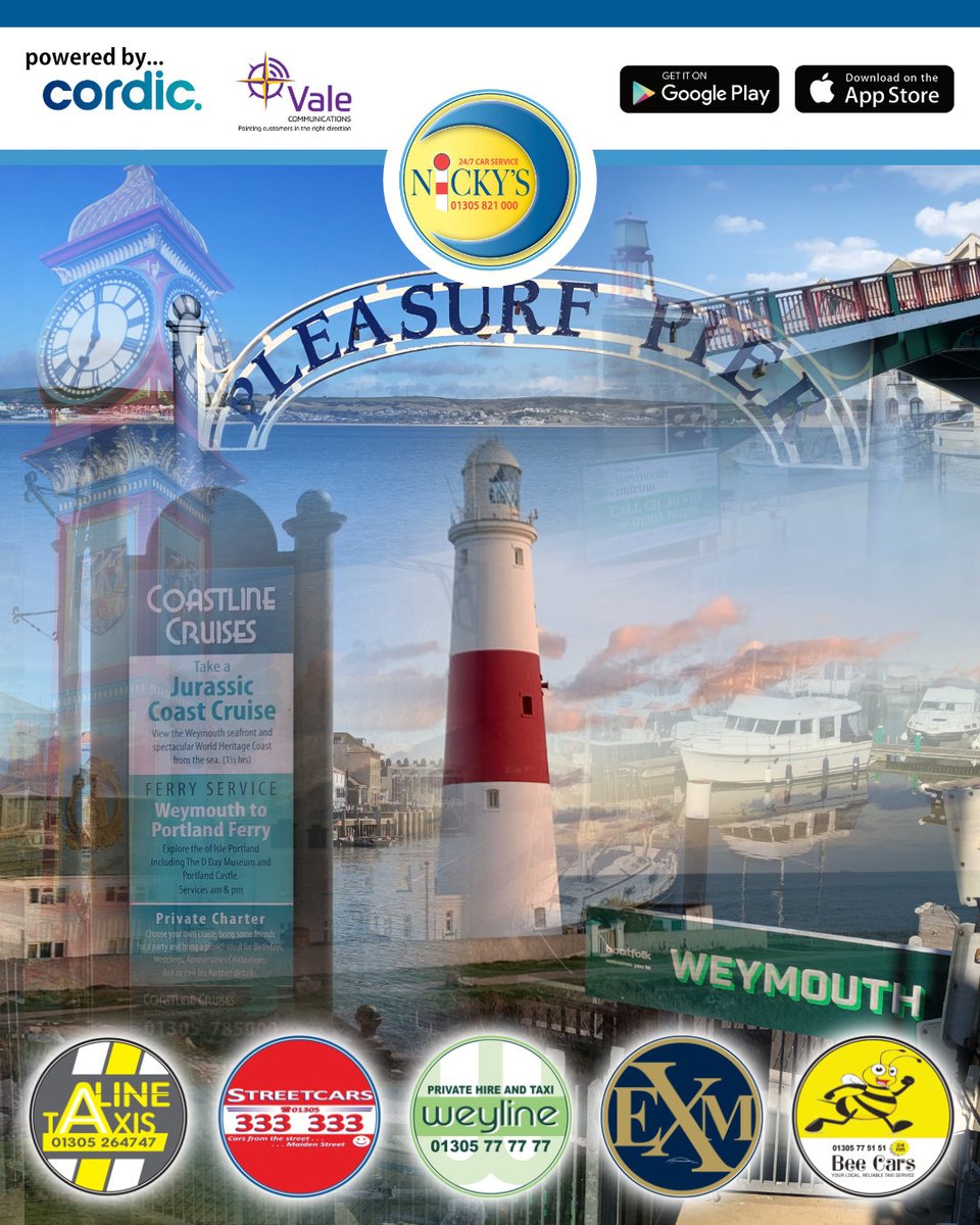 Welcome to Weymouth &amp; Portland - Let us show you around - 01305 821 000 - Nicky’s Taxis #weymouth #portland #dorset