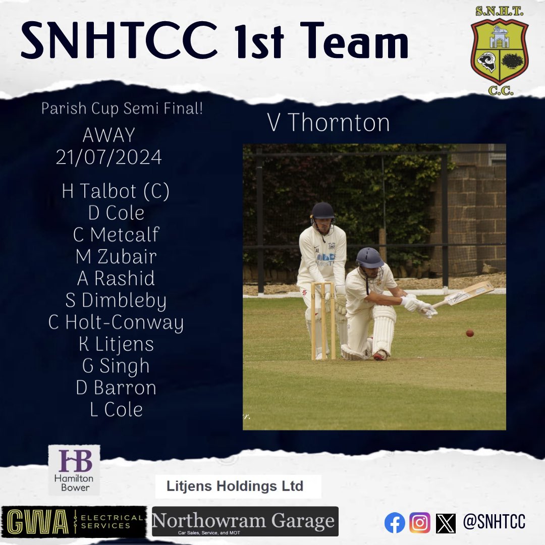 Shelf Northowram Hedge Top CC (@snhtcc) on Twitter photo Team news for today’s Parish Cup semi-final against <a href="/ThorntonCC/">Thornton CC</a>.
📍Away
⏰ 1pm Start
#UptheHedgetop🏏 Team news for today’s Parish Cup semi-final against <a href="/ThorntonCC/">Thornton CC</a>.
📍Away
⏰ 1pm Start
#UptheHedgetop🏏
