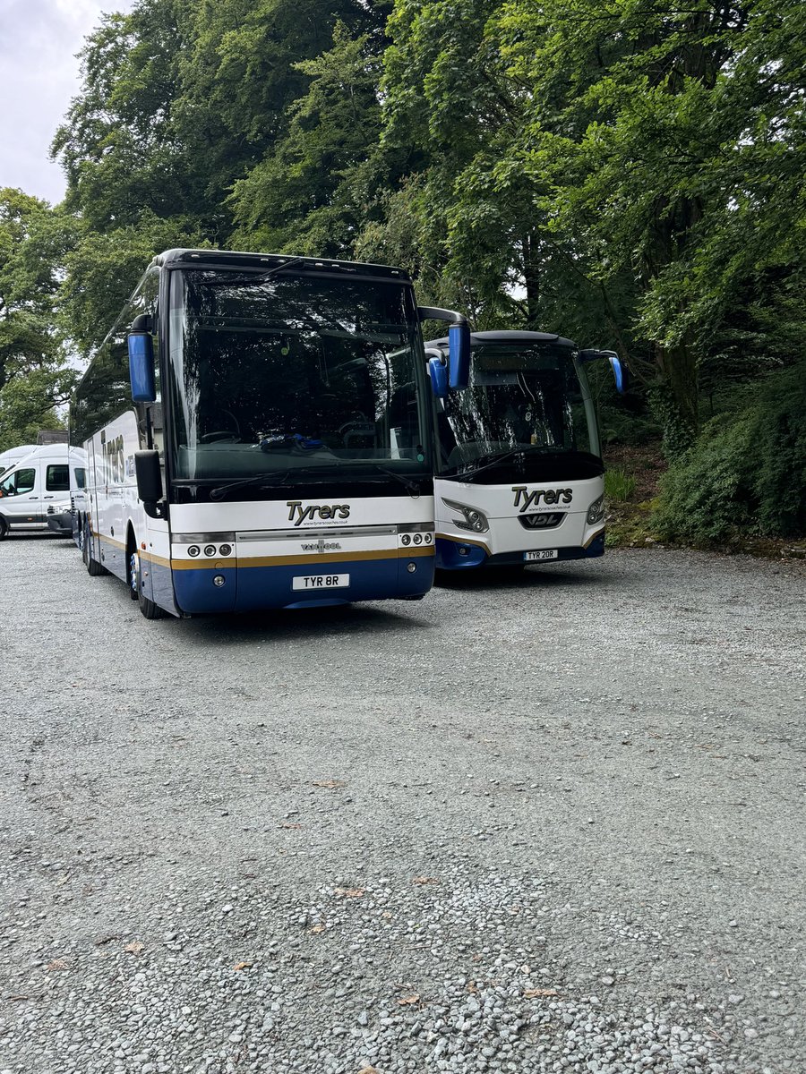 All nicely parked up for a few hours at the challenging place to get to but we did it <a href="/Tyrerscoaches/">Tyrers Coaches</a> #teamtyrers