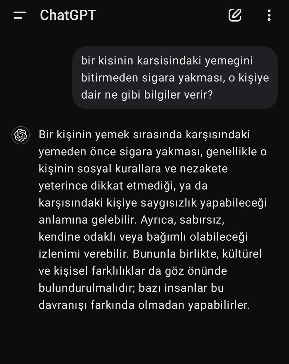 🚬🚬
ben demiyorum chatgpt diyor