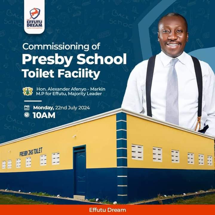 AfenyoMarkin's tweet photo. I will, on Monday, July 22, 2024, commission the following projects funded and built for my constituents. 
Projects include,a Library &amp;Community Centre at AlataKokodo,a JHS Block at Atekyedo,Toilet Facilities at Presby &amp; M/A JHS sch, a Library,I.C.T &amp;Office Complex at Unipra sch https://t.co/eAkcZrXbIH