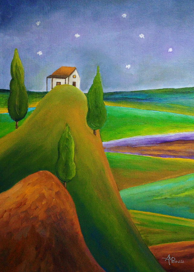 This is my painting "Starry Summer Night".