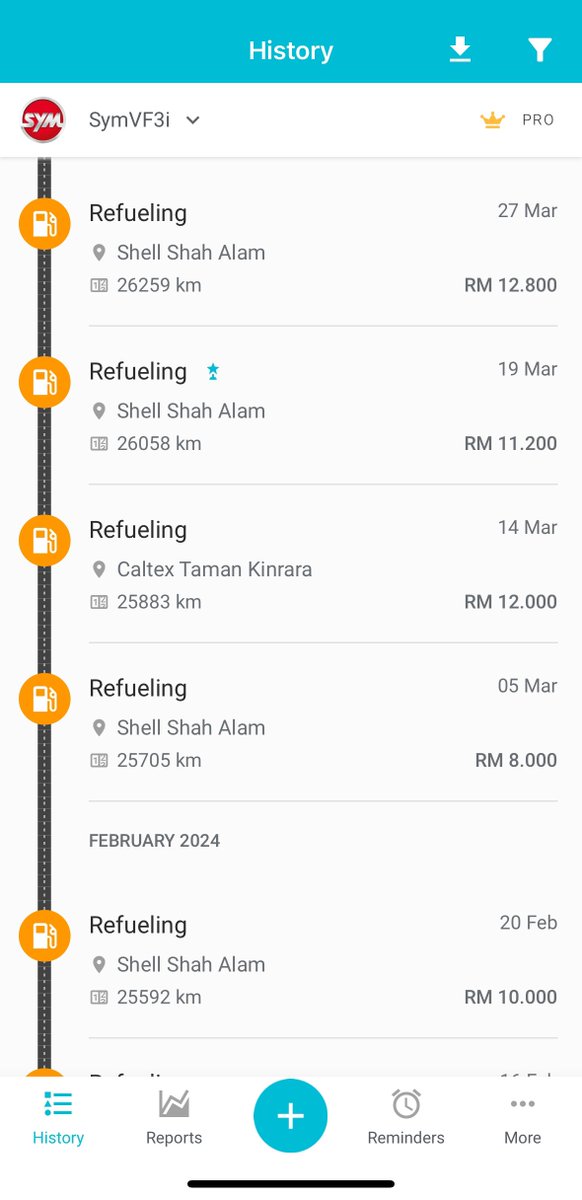 acaiijawa's tweet photo. @AkeemSharyzal Drivvio Apps. Boleh trace semua rekod isi minyak kenderaan kita motor+kereta dll.

Boleh tahu consumption minyak per liter sebulan/setahun, boleh tahu fuel efficiency, tahu berapa RM habis minyak sebulan, auto lokasi station minyak, boleh predict bila kena isi minyak dll. https://t.co/rsThxNq7KE
