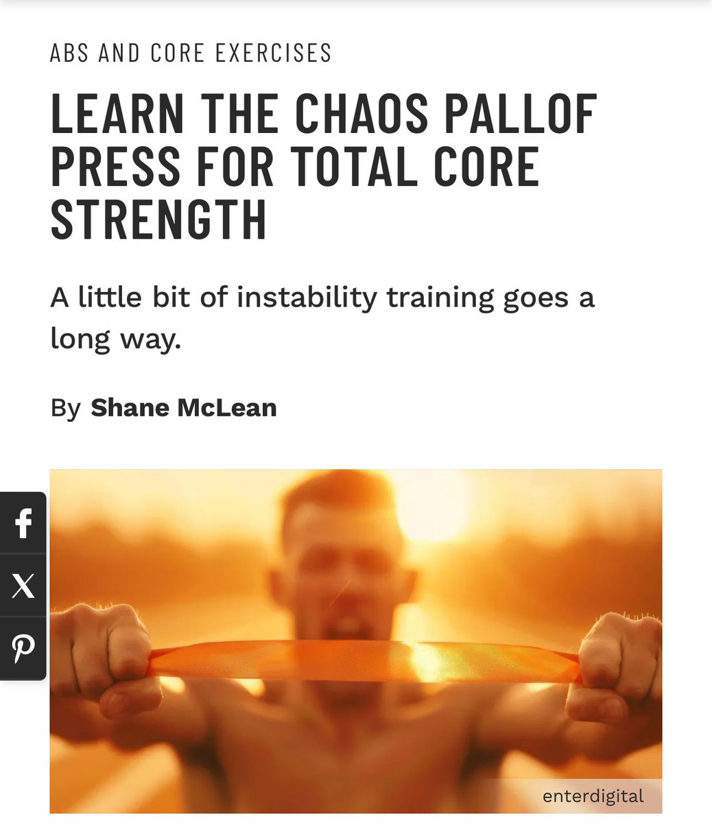 mandfhers's tweet image. LEARN THE CHAOS PALLOF PRESS FOR TOTAL CORE STRENGTH
A little bit of instability training goes a long way.
By Shane McLean
@outbackperformances
Read Article: muscleandfitness.com
@muscleandfitness @muscleandfitnesshers
#abs #absexercises #coreexercises #coretraining