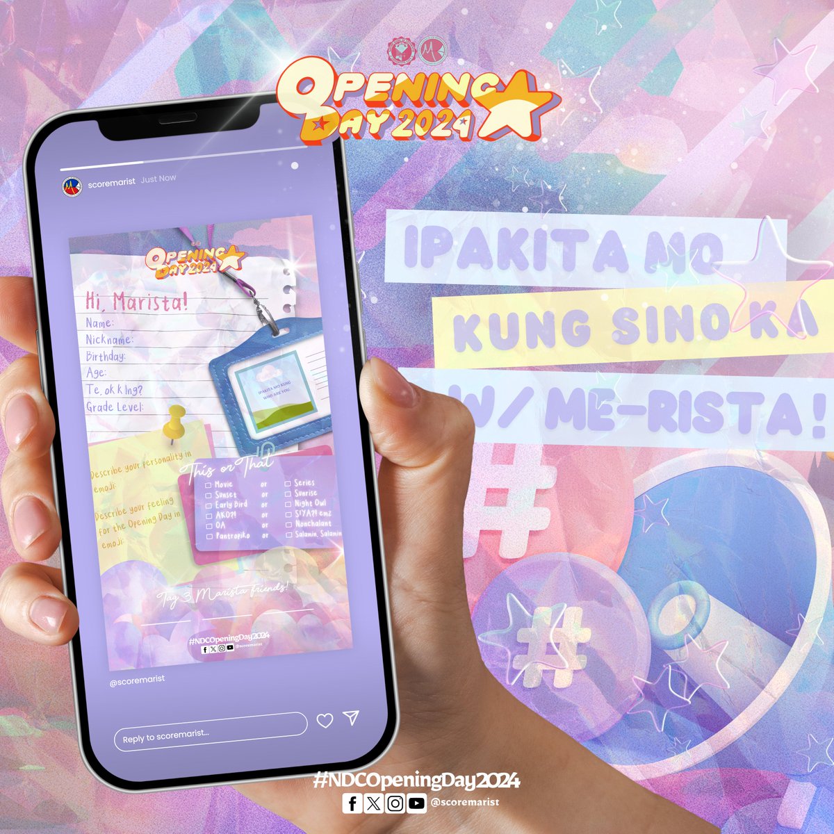 scoremarist's tweet photo. Even though the Opening Day has not yet begun, we would like to know more about you! 

Maristas, prepare to spam your social media accounts by filling up the official Me-rista poster exclusively made for you! Your likes, preferences, and hobbies, we want to know it all! https://t.co/AgTJpaiZTl