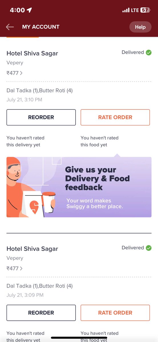 It is <a href="/Swiggy/">Swiggy</a>  only which sends the same order twice to the same customer. Customers should not trust them even by mistake <a href="/zomato/">zomato</a> <a href="/Swiggy/">Swiggy</a> <a href="/PMOIndia/">PMO India</a> <a href="/MoHFW_INDIA/">Ministry of Health</a>
