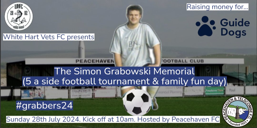 Whitz02's tweet photo. #grabbers24 
5 a side football tournament - 10am to 4pm ⚽
The bar will be open 🍺
as will the kitchen for hot and cold food 🍔
We'll also have a raffle on too at the lunch break  🎁

All raising funds for @guidedogs 

Please pop down and say hi 👋

😘⚽🍻 https://t.co/TCpR6uZiDv
