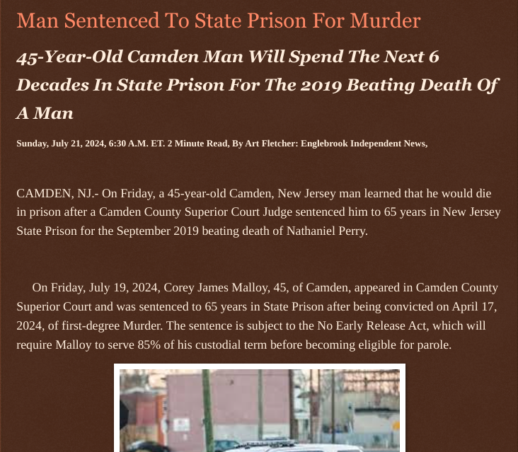 ArtFletcher9's tweet photo. Man Sentenced To State Prison For Murder https://t.co/RbbipIdCAi via @Englebrooknews @camdencountynj @Scan_CamdenNJ #prison #sentence #murder #beatingdeath @wireless_step @HRG_Media @LodiNJNews @Breaking911 @TJ_Patriot1 @fordmb1 @WarhammertimeII @SarahGeving1 @Shannon96574094 @Kimberley1usa @gator4kb18 @MichelleF_35 @TrumpWasRite @KathyKbrose @juliepatriot67 @julie_dutto @RobGerundo @JimBobW49 @jimstemen @Y6s8D8vmnCo394k @SAM002024 @ramsey_lewis007 @qfd_bruce @DSteampipe @BesosaKen @janninereid1 @Daytobehappy @AmbroseGoode @ECOAlphaTango