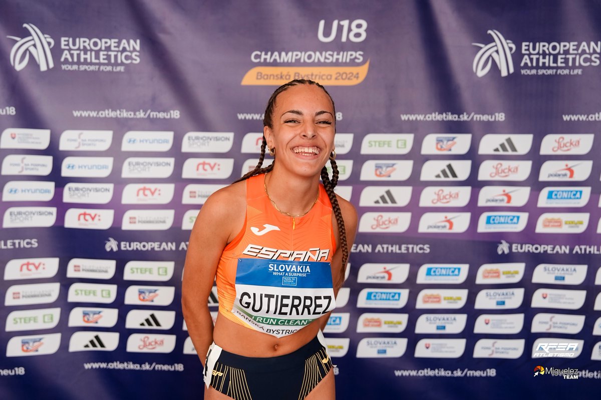 atletismoRFEA's tweet photo. Campeonato de Europa Sub18 #BanskaBystrica2024   

Sensacional Claudia Gutiérrez en 1500 m (6ª)

Récord de 🇪🇸  Sub18 4⃣:1⃣9⃣.7⃣8⃣

Deja atrás el viejo récord que tenía ¡¡ 20 años !! de vida
pulverizando los 4:22.08 de Marta Romo en 2004

#EspañaAtletismo #PasiónporCompetir

📺 MAÑANAS https://t.co/QA68JhnQCq 👉Eurovision Sport  📺 TARDES @teledeporte 
📊 https://t.co/tqXnzthiEv