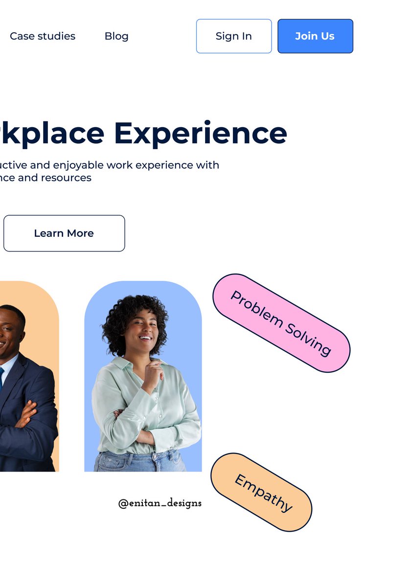 enteemama's tweet image. Minimalistic hero section design for a website that aims at fostering productivity at work.

#ilovedesign
#uiux
#uidesign
#webui