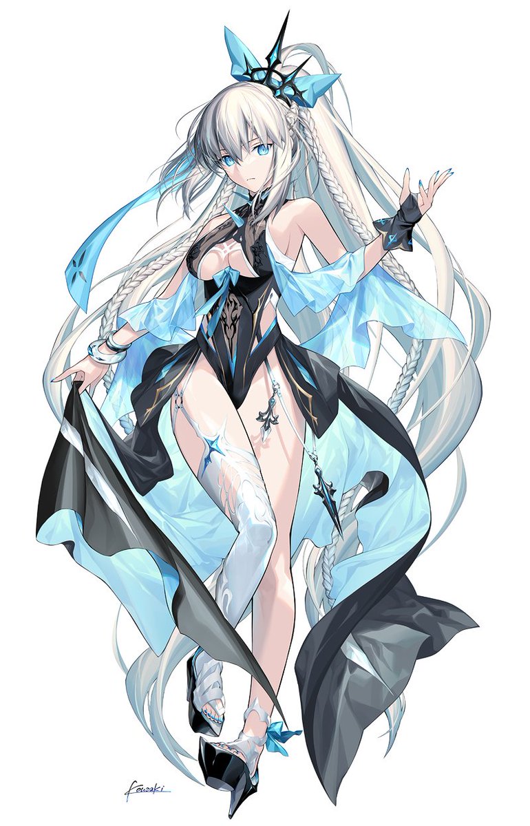 サマードレス🔷水🔹着🔷モルガンさん絵描きました