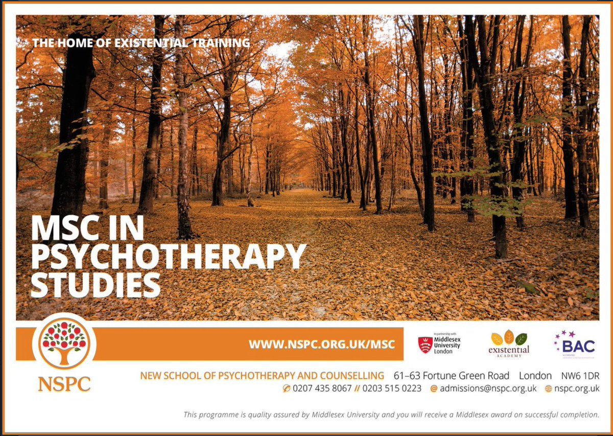 NSPCinfo's tweet image. Three of our flag ship programmes. 

Consider changing your life and becoming a counselling psychologist or a psychotherapist, while earning a masters or a doctorate. 

#existential 
#education
#training