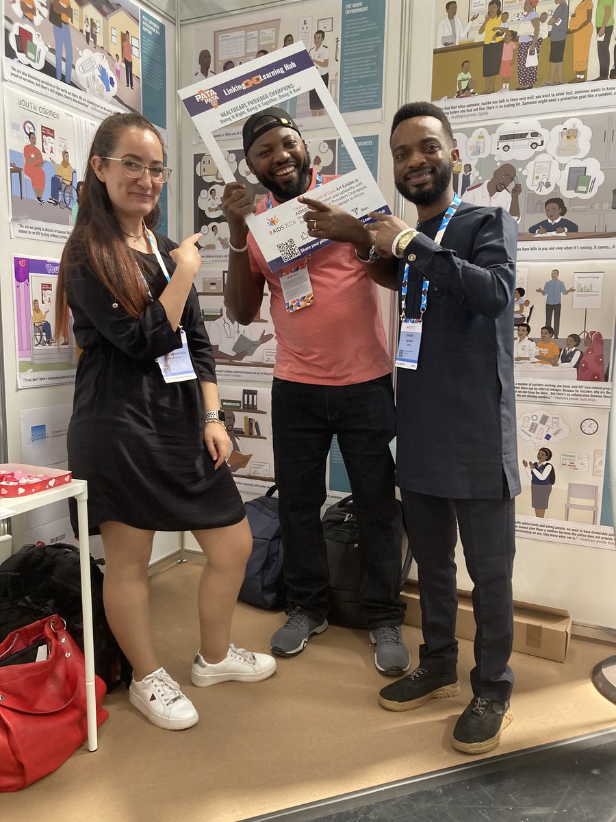 DaAngelita1's tweet photo. I’m thrilled to be at the #AIDS2024 Conference in Munich, Germany, supporting @TeamPATA in hosting an art exhibition that highlights the priorities and challenges frontline healthcare providers face in delivering HIV services to children, adolescents, and youth in Africa. https://t.co/ujRf6hF0Ny