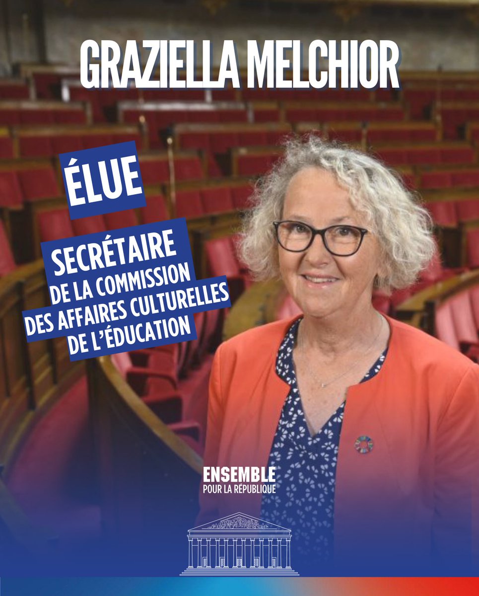 🏛️J’ai le plaisir d’avoir été élue secrétaire de la commission des affaires culturelles et de l’éducation qui traite aussi du sport, des associations et des médias.
Convaincue que l’esprit de Concorde y primera, je félicite sa Présidente, la députée socialiste Fatiha Keloua Hachi