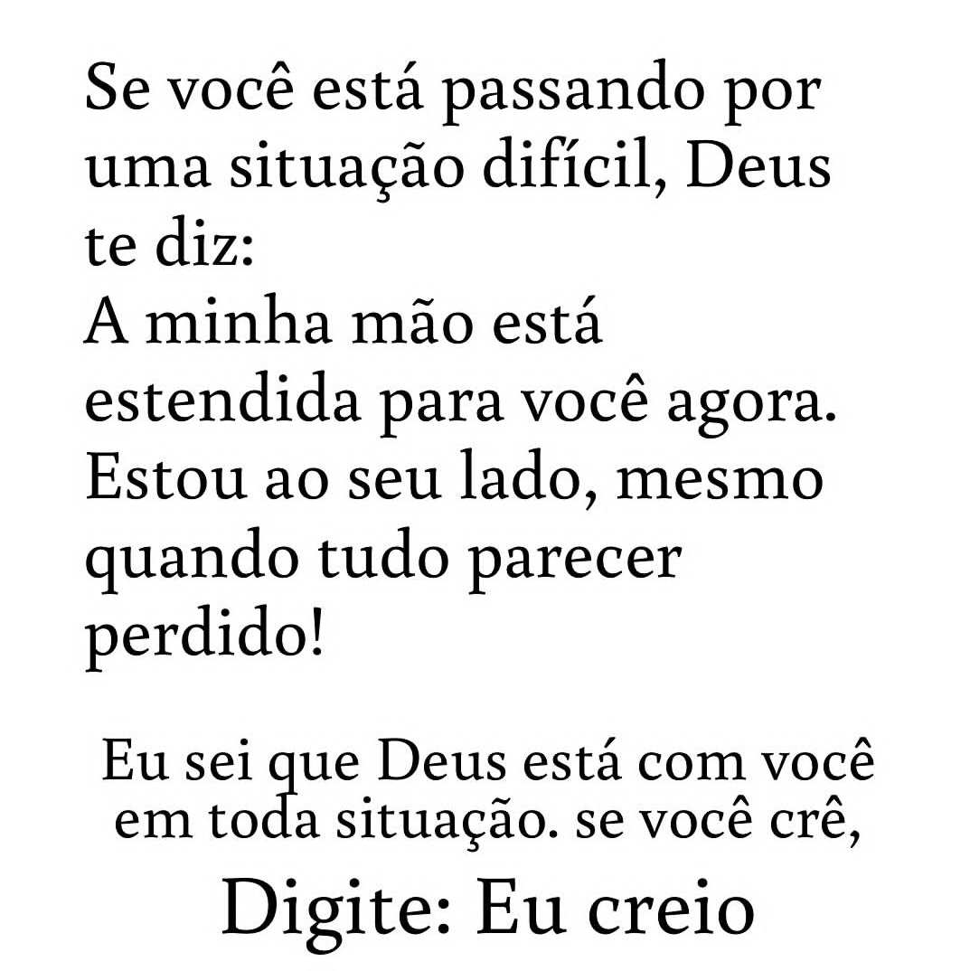 digite: EU CREIO DEUS