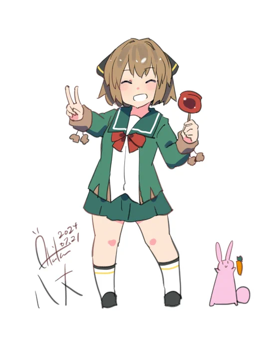 八丈『ありがと!にひっ!』#艦これ #八丈#艦これ版深夜の真剣お絵描き60分一本勝負#艦これ版真剣お絵描き60分一本勝負_20240721 