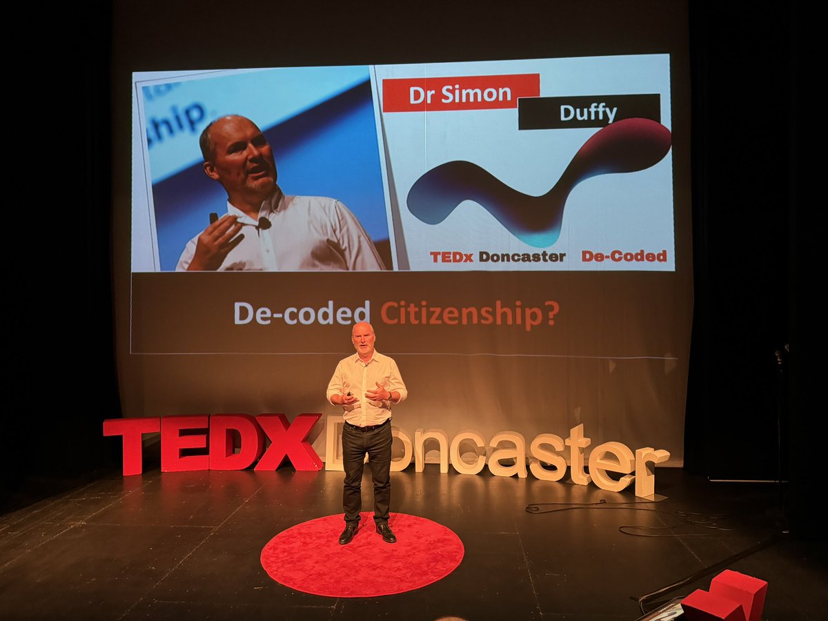 Simon Duffy <a href="/TEDxDoncaster/">TEDxDoncaster</a> passionately and powerfully revealing deep insights from the Seven Keys to Citizenship “Good help is a foundational rock to citizenship” Big shout out to the ‘globally important’ Doncaster-based <a href="/pfgdoncaster/">People Focused Group</a> 👏👏