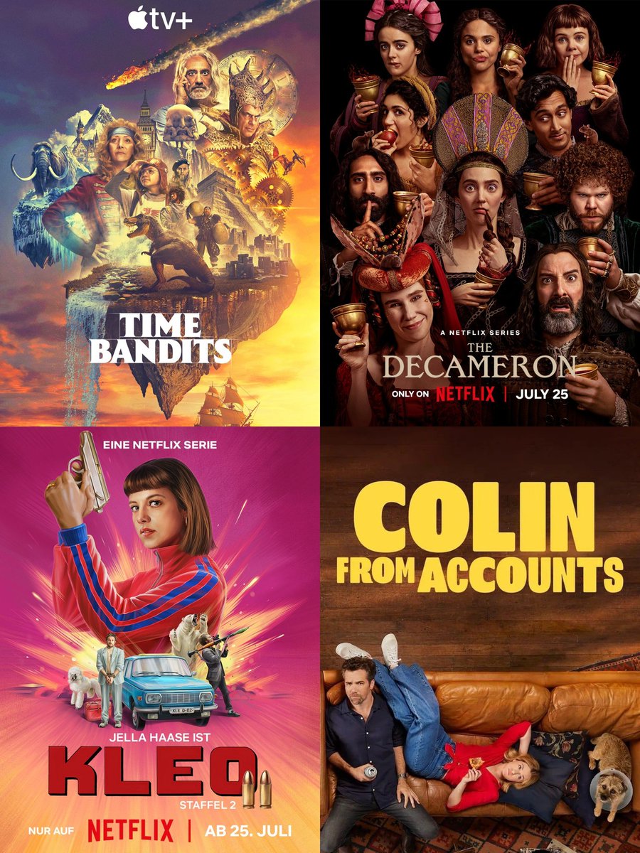 milyunaseries's tweet image. 1) Series que se estrenarán del 22 al 28 Julio:

23/07
#Bestia

24/07
#LosHéroesDelTiempo (#TimeBandits) (Appletv)
#SullivanCrossing T1 (#EnFamilia)

25/07
#ElDecamerón (Netflix)
#EstafadoresDeTokio (Netflix)
#Kleo T2 (Netflix)
#ColinDeCuentas T2 (Movistar)
#ConfíaEnMi T2 (Max)