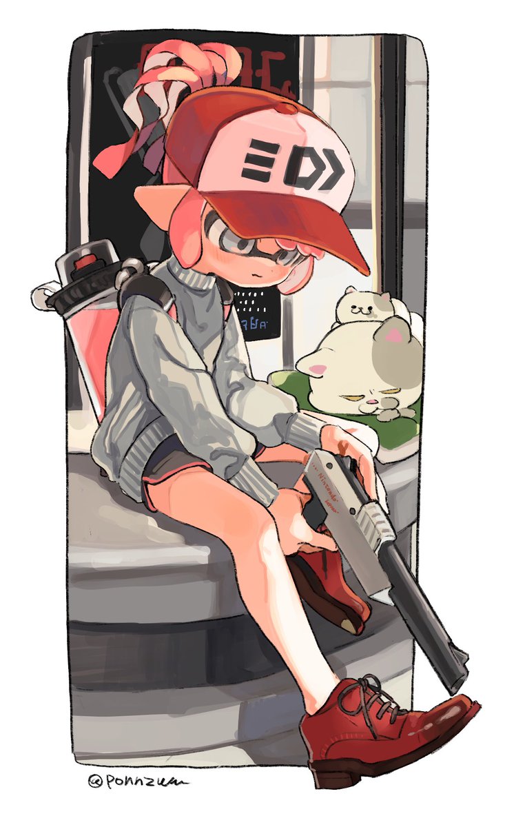 イカガール(スプラトゥーン) ,インクリング 「今日でスプラ2、7周年、、、?!2の絵載せとこ おめでとう2は永遠だ 」|飴沢//いちごイチエ🍼ヤンデレめる子連載中🌈🍭のイラスト