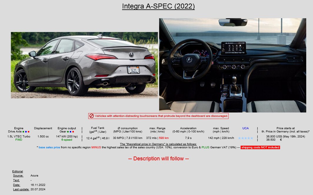 UltimativCars's tweet image. *** Info for the Octobre-update ***

One of the several adjustments, which will soon be officially introduced, is the #Touchscreen-Warner:

all models w/ the eyesore of an attention-distracting touchscreen that extends over the center console will be flagged as hazardous vehicle.