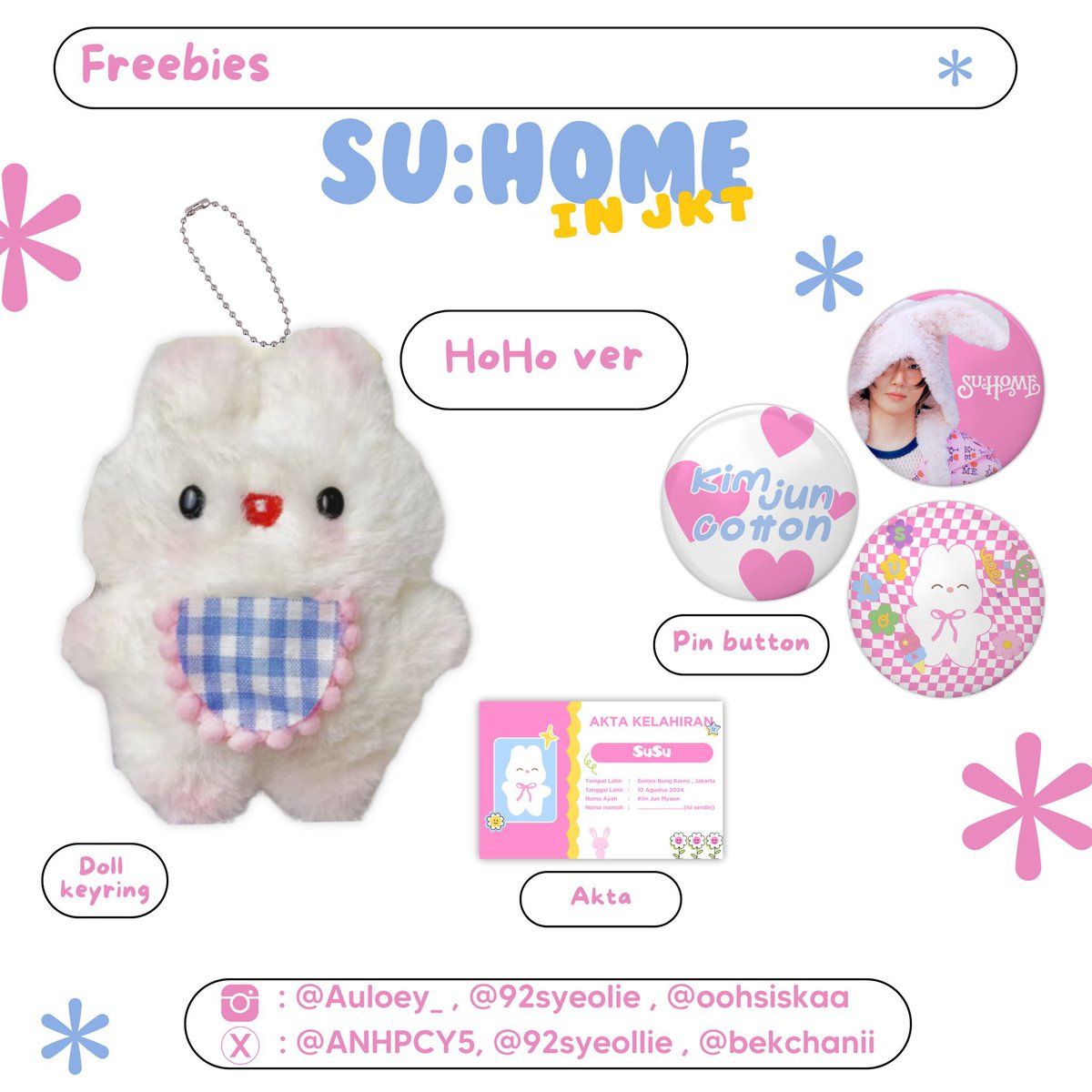 92syeollie's tweet photo. FREEBIES SU:HOME IN JAKARTA

by @92syeollie x @AHNPCY x @bekchanii

📅 10 Agustus 2024
🏟️ Tennis Indoor Senayan
⏰ TBA

🐰 Like and RT
🐰 Find Me and Say 'Hi'
🐰 First come, first get
🐰 Limited quantity
🐰 Kindly tag me if you get it

See you👋🏻

#SUHOMEinJakarta #SUHO #EXO https://t.co/j1GvKAyMwU