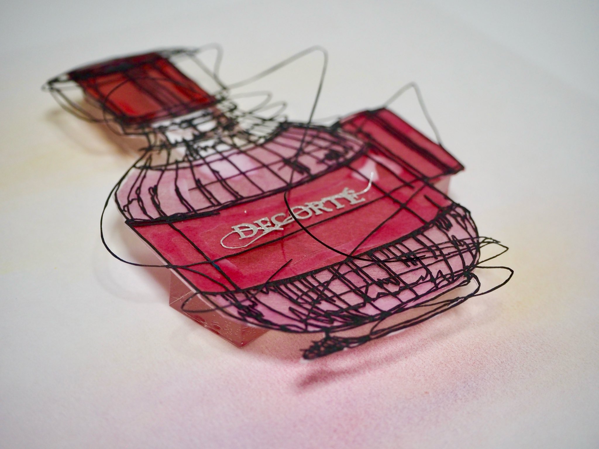 車の切り絵】立体額/TOYOTA PUBLICA/キャビネサイズ