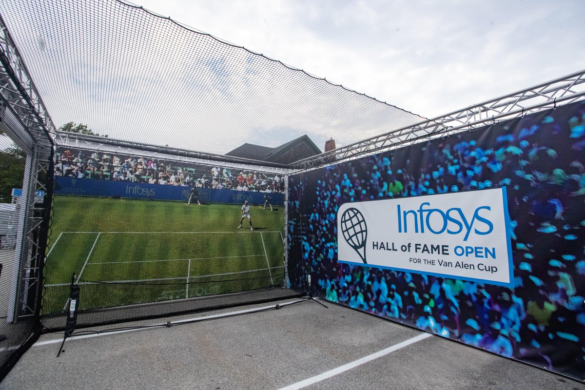 Infosys's tweet image. Game, set, match – soaking up the lively atmosphere at the Infosys Hall of Fame Open!

#InsideITHF #ExperienceTheNext #ITHFWithInfosys