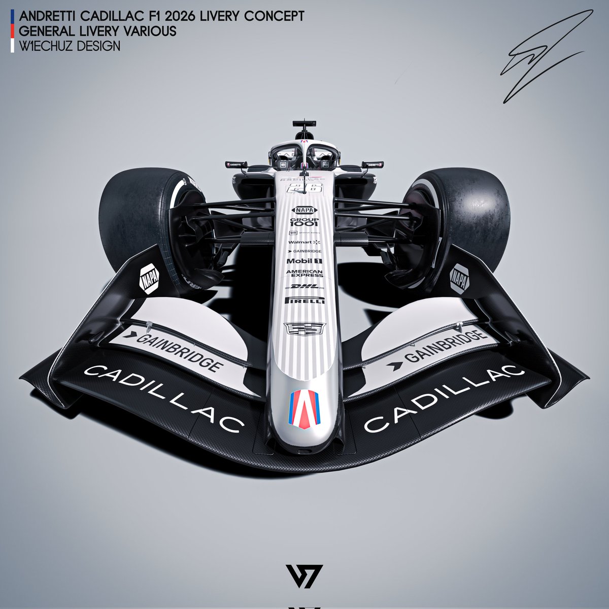 wiechuczek's tweet photo. Andretti Cadillac F1 Team 2026 General Livery Concept | @AndrettiGlobal

IG: @_w1echuz    

F1 2026 model: @Qvist_Designs

Photoshop ● Blender ● Lightroom ● Substance Painter      

#f1 #formula1 #graphicdesign #concept #f1concept #f1livery #cadillac #liverydesign  #andretti https://t.co/UDweBS0Ury