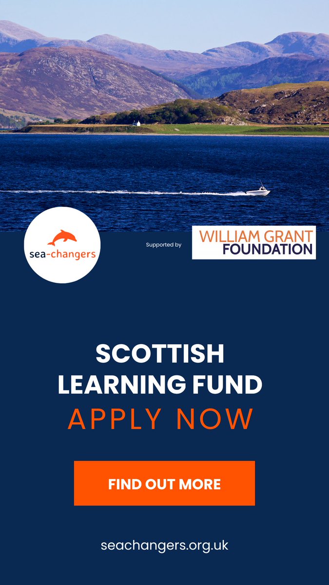 BeASeaChanger's tweet image. Our Scottish Learning Fund is still open for grants!
Special thanks to the William Grant Foundation for making this all possible.
Want to find out more about this opportunity then click this link 👉 sea-changers.org.uk/scottish-learn…
#BeASeaChanger