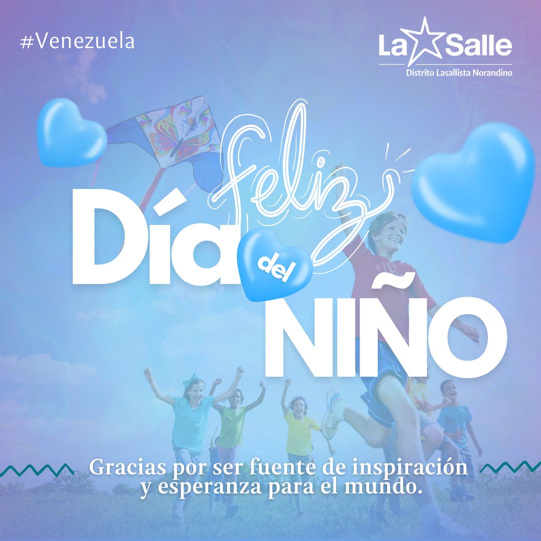 🙋🏻‍♀️🙋🏻‍♂️ Hoy, la familia Lasallista de nuestro país se une para felicitar a los niños y niñas en su día,extendiéndole un saludo especial a los que pertenecen a la Gran Familia Lasallista. 🎉

¡Gracias por siempre llenarnos de alegría! 

#DistritoLasallistaNorandino #Venezuela