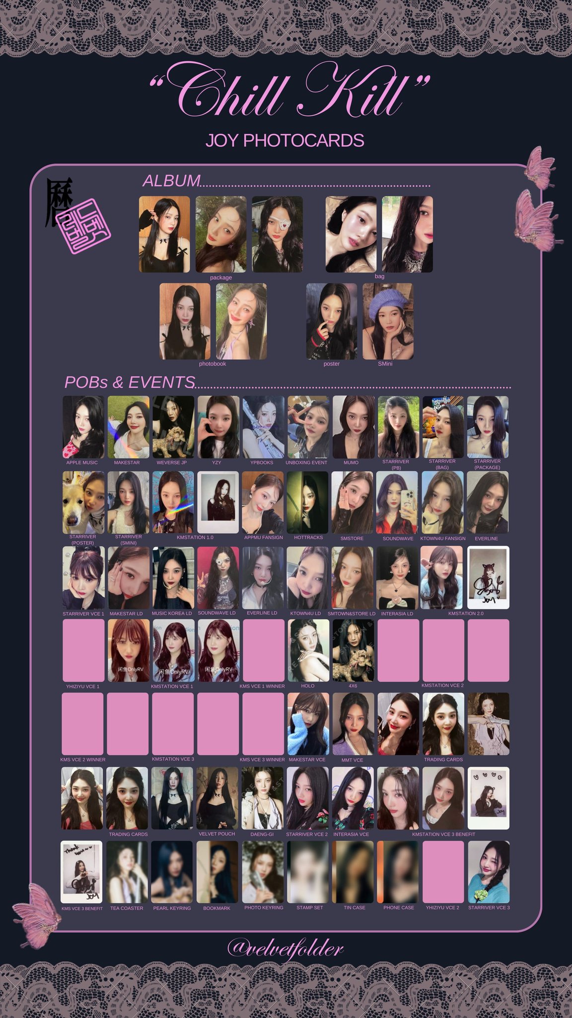 red velvet chill kill star ジョイ　トレカ red velvet chill kill star ジョイ トレカ Red Velvet ジョイ