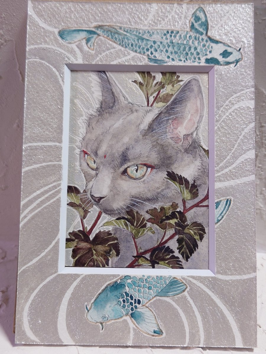 鯉のマットもとても素敵に描けたので、また、違う鯉のマットも出したいなあ…。#裏花火落書 