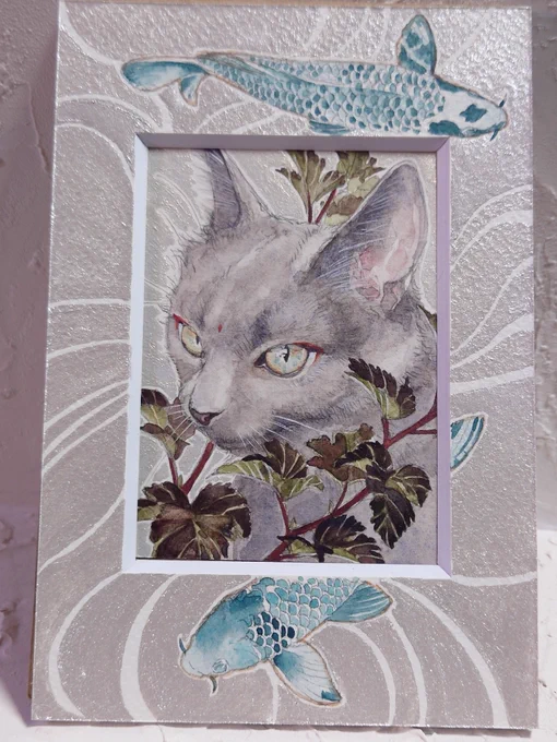 鯉のマットもとても素敵に描けたので、また、違う鯉のマットも出したいなあ…。#裏花火落書 