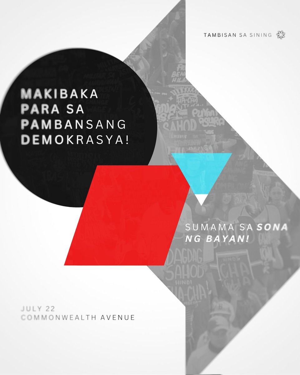 Kundenahin ang huwad na SONA ni Marcos Jr.! Ipaglaban ang demokratikong karapatan ng samabayanan! Ipaglaban ang kulturang siyentipiko, makamasa, at makabayan! Sumama sa SONA ng bayan!
