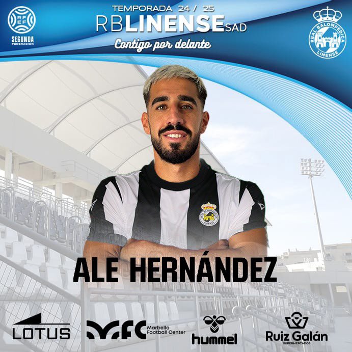 RBL1912's tweet photo. 🙌🏽 ¡Bienvenido a la Balona, @AlejandroHdez96!

🤝🏽 La Real Balompédica Linense y Ale Hernández (Santa Cruz de Tenerife, 1996) han alcanzado un acuerdo por el que el canario será jugador balompédico esta próxima temporada.

🔗 https://t.co/DgR7kchVSh

#BienvenidoAleHernández https://t.co/UHYwSEervc