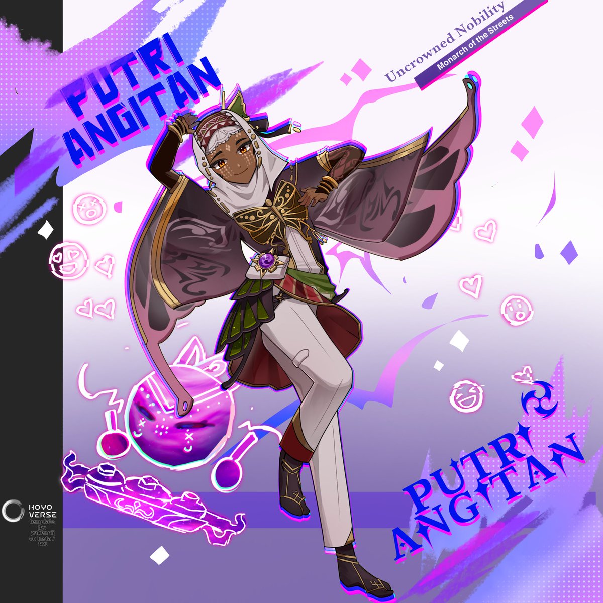 sincerelyviso's tweet photo. #PutriAngitan: Uncrowned Nobility
Monarch of the Streets #GenshinImpact #GenshinNatlan #GenshinImpactOC 

“Theres a saying that ‘Angitan brings Dulangs and Kudar brings funerals.’ It’s true. Where Kudar steps, the grass and flowers die, but where Angitan steps plants flourish.” https://t.co/Y8pleZpdIm