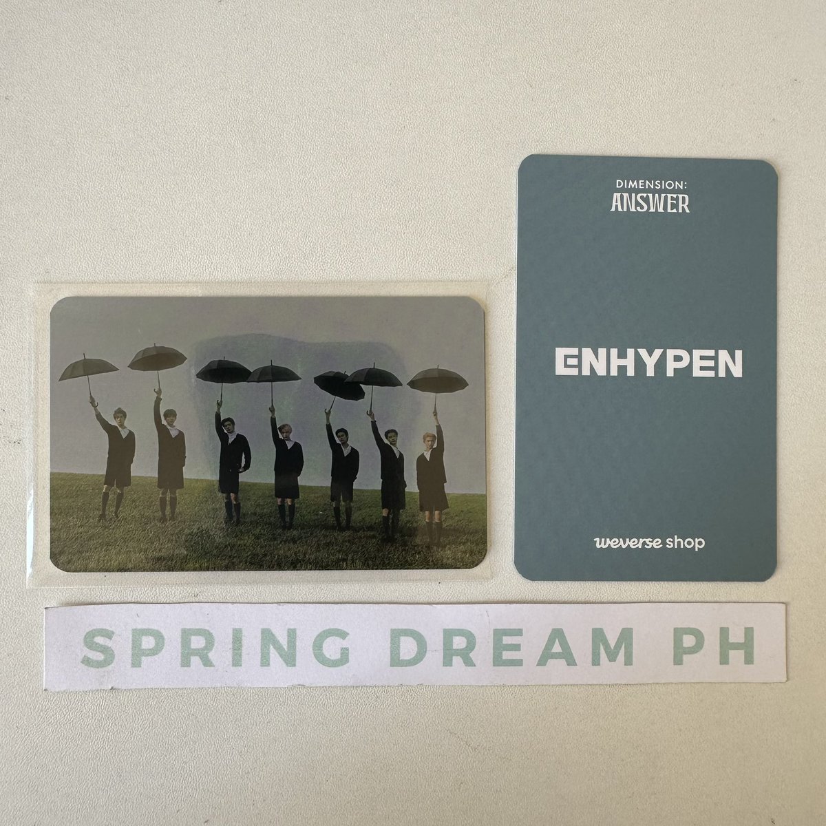 SpringDreamPH's tweet image. Ph wts lfb onhand

Enhypen Answer Weverse POB photocard Group pc

100 php + sf

See more items here: carousell.ph/u/springdreamph