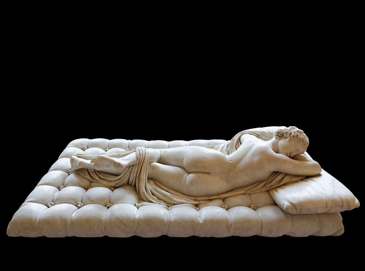 ColeccionMMoret's tweet photo. ... Hermafrodita Borghese. Copia romana de época Imperial a partir de un original griego de bronce, obra de #Polycles. Mármol blanco, s. II d.C. (Gian Lorenzo #Bernini. Colchón. Mármol blanco, 1620). @MuseeLouvre https://t.co/9Wtqd0xzlV