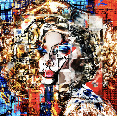 ArjenRoosWork's tweet image. Finishing up on my latest abstract Pop Art portrait, almost ready to let the art start it&apos;s life on chain.

In my typical high contrast style this Neo Pop Art meets Abstract Art is made out of many layers of generated and handpainted content. Using #filterforge and Photoshop